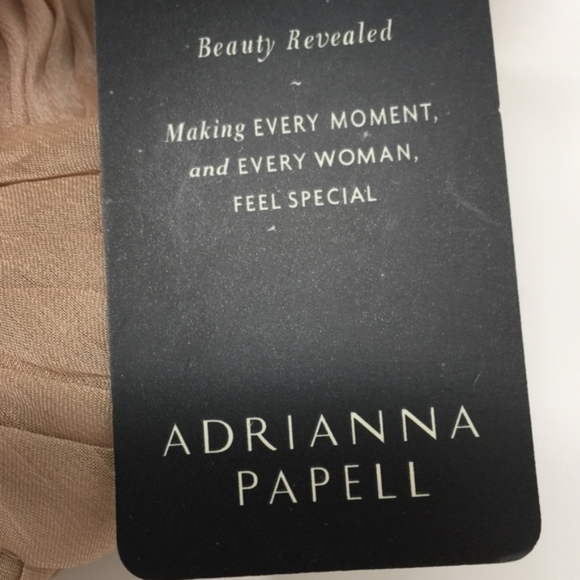 4/$25 NEW Adrianna Papell Beige Shoulder Dress - Picture 3 of 7